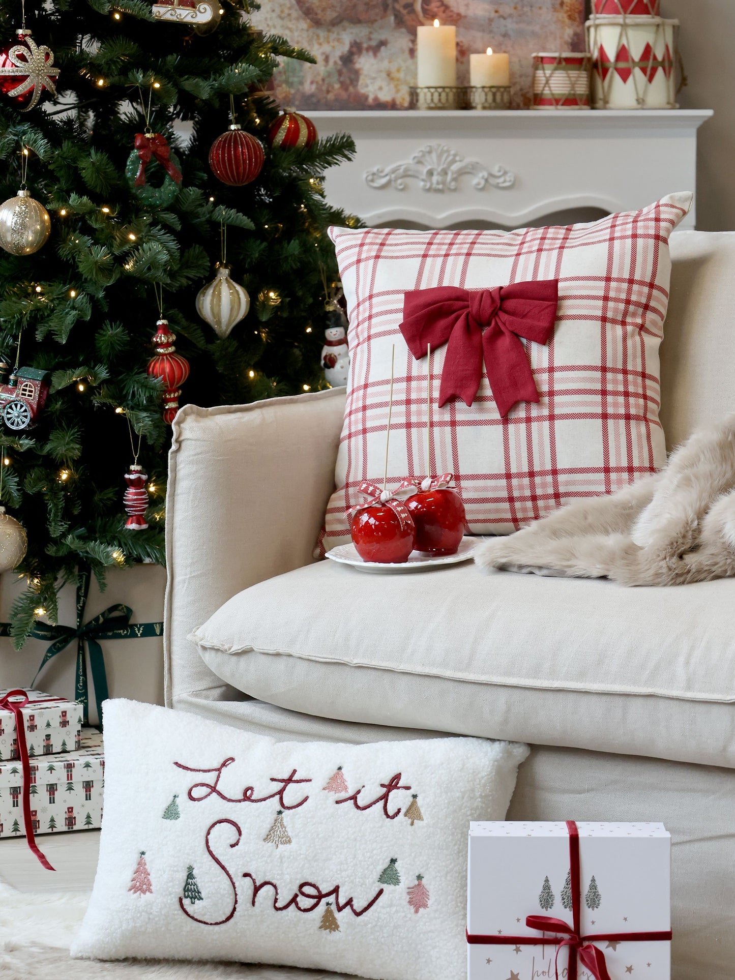 CHIC ANTIQUE Kissenbezug "Let it snow", creme