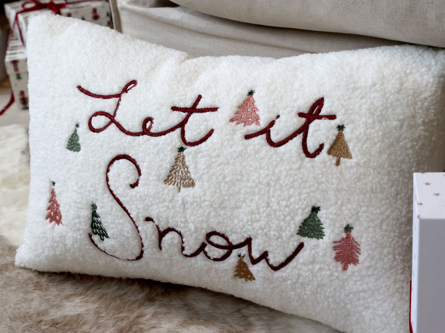 CHIC ANTIQUE Kissenbezug "Let it snow", creme