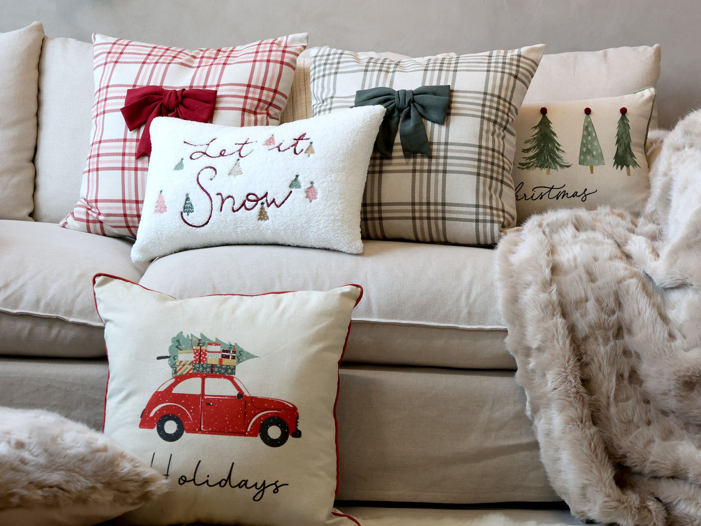 CHIC ANTIQUE Kissenbezug "Let it snow", creme