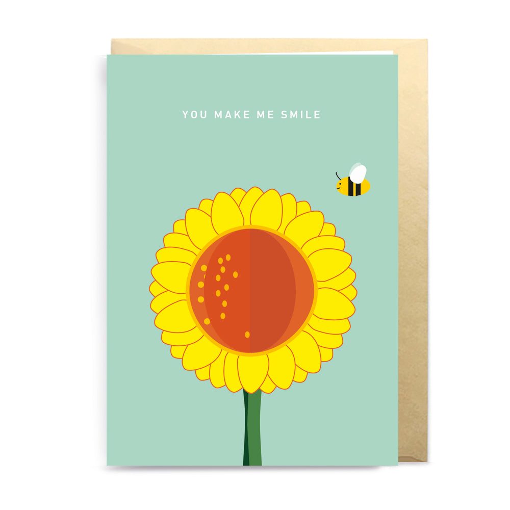 NOT THE GIRL WHO MISSES MUCH 3D Klappkarte "You make me smile" + Briefumschlag