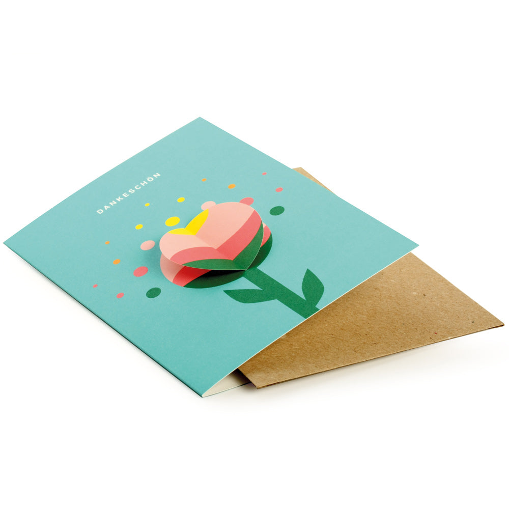 NOT THE GIRL WHO MISSES MUCH 3D Klappkarte "Dankeschön"+ Briefumschlag