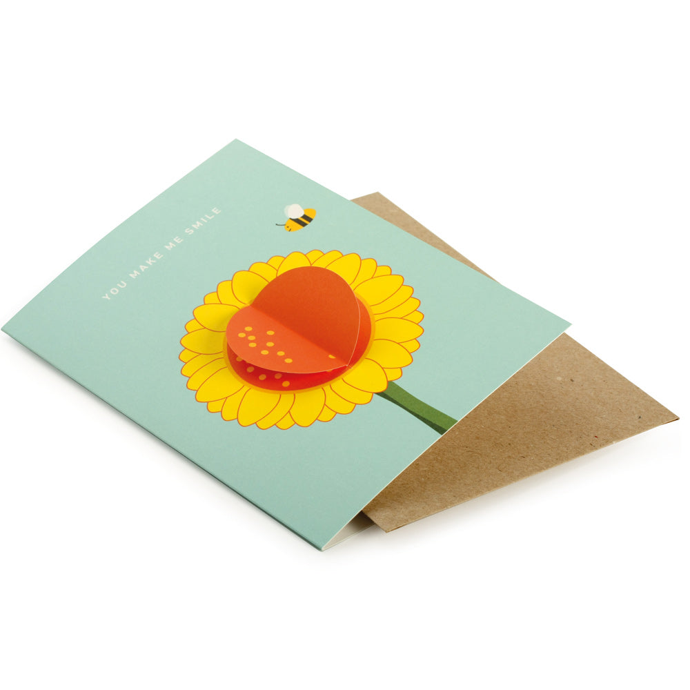 NOT THE GIRL WHO MISSES MUCH 3D Klappkarte "You make me smile" + Briefumschlag