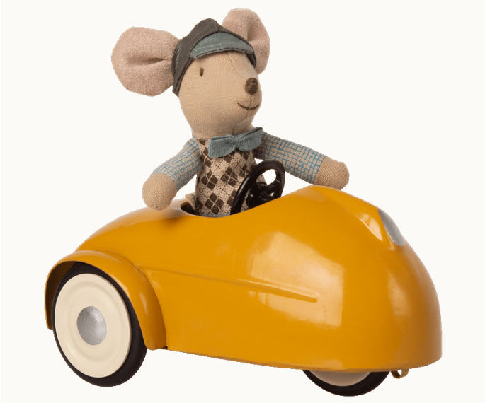 MAILEG Maus Auto mit Garage, gelb