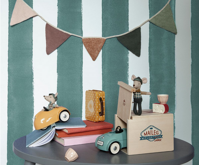 MAILEG Maus Auto mit Garage, gelb
