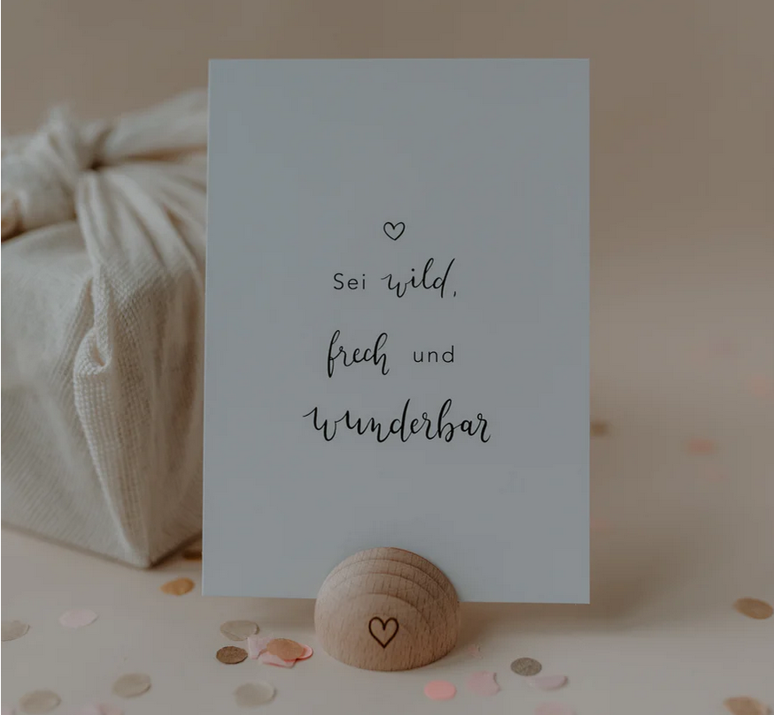 EULENSCHNITT Spruchkarte "Sei wild, frech und wunderbar"