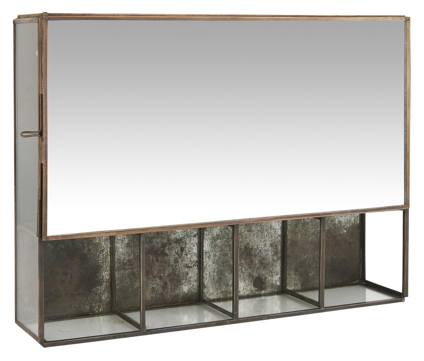 IB LAURSEN Wandschrank mit Spiegelfront + 5 Fächern / used Look