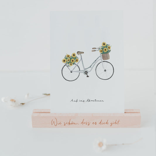 EULENSCHNITT Postkarte Blumenfahrrad