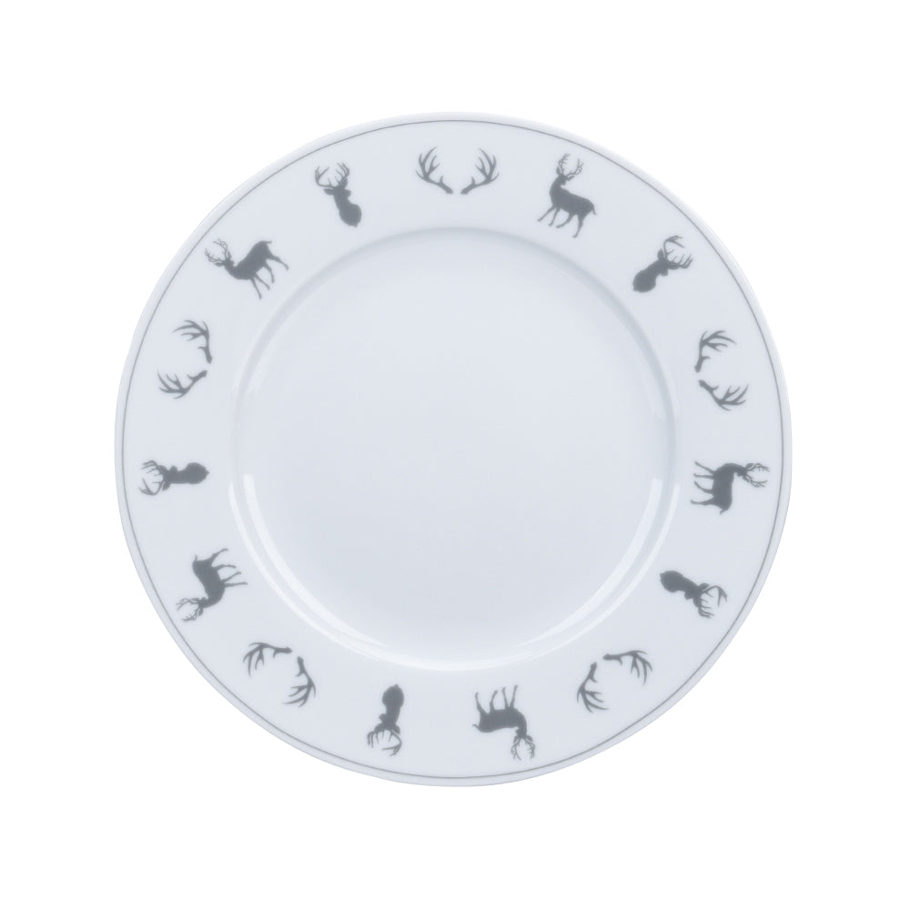 KRASILNIKOFF Dessert plate "Winter lodge charcoal" (Teller Winterlodge grau)