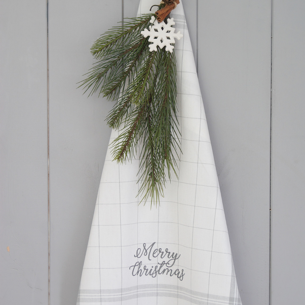 KRASILNIKOFF Tea Towel "Merry Christmas", Geschirrtuch "Merry Christmas