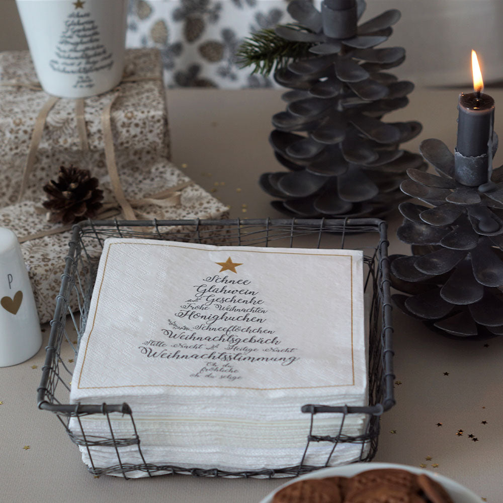 KRASILNIKOFF Papierserviette "Christmas Words"