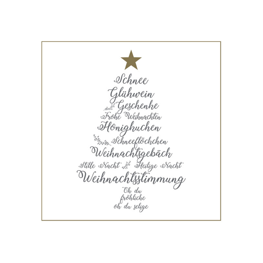 KRASILNIKOFF Papierserviette "Christmas Words"