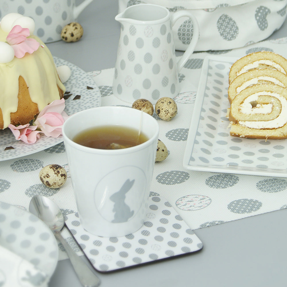 KRASILNIKOFF Tablett "Ostereier / tray "easter eggs all over"