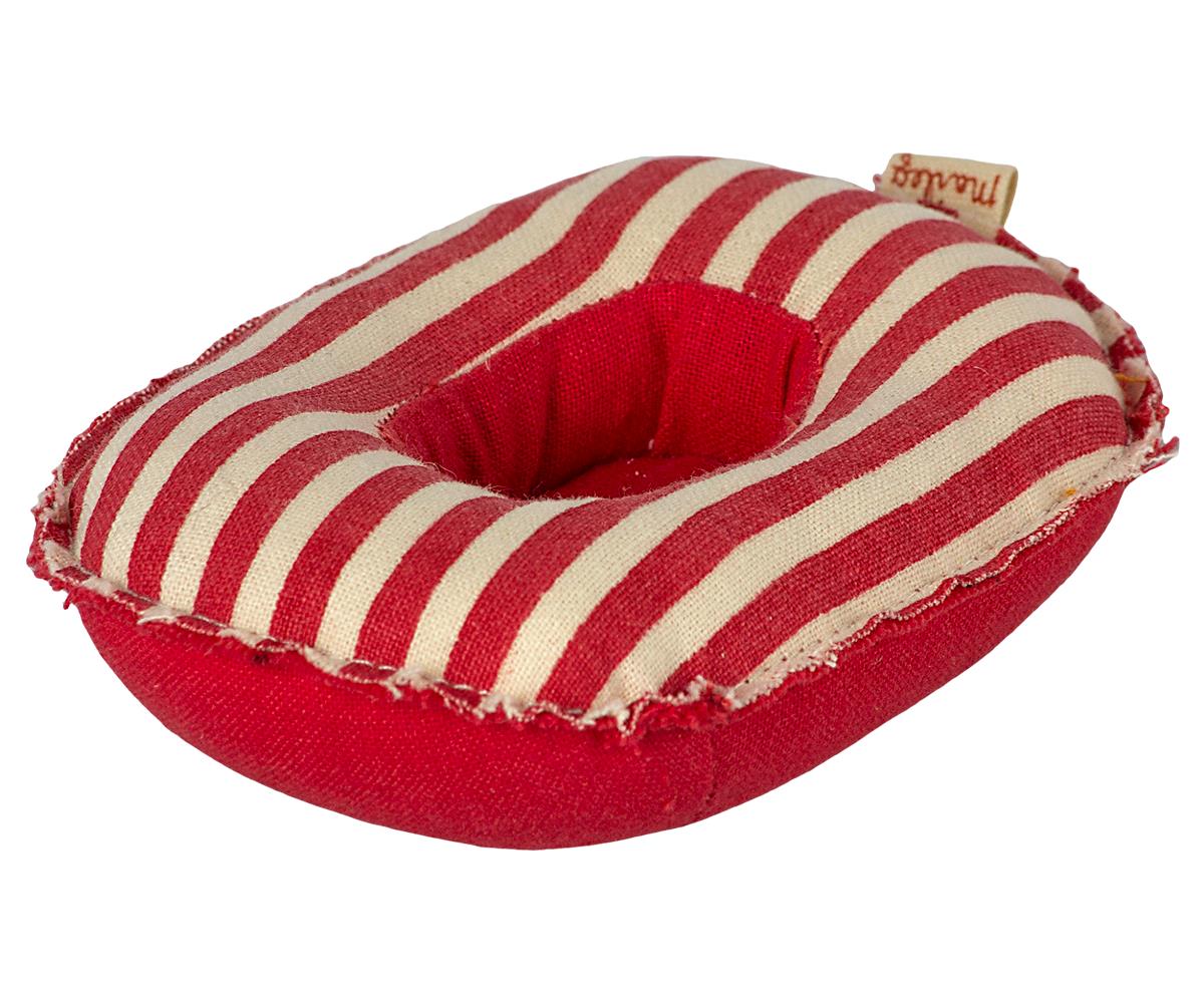 MAILEG rubber boat, small mouse - red stripe/ Schlauchboot für kleine Maus-rot gestreift