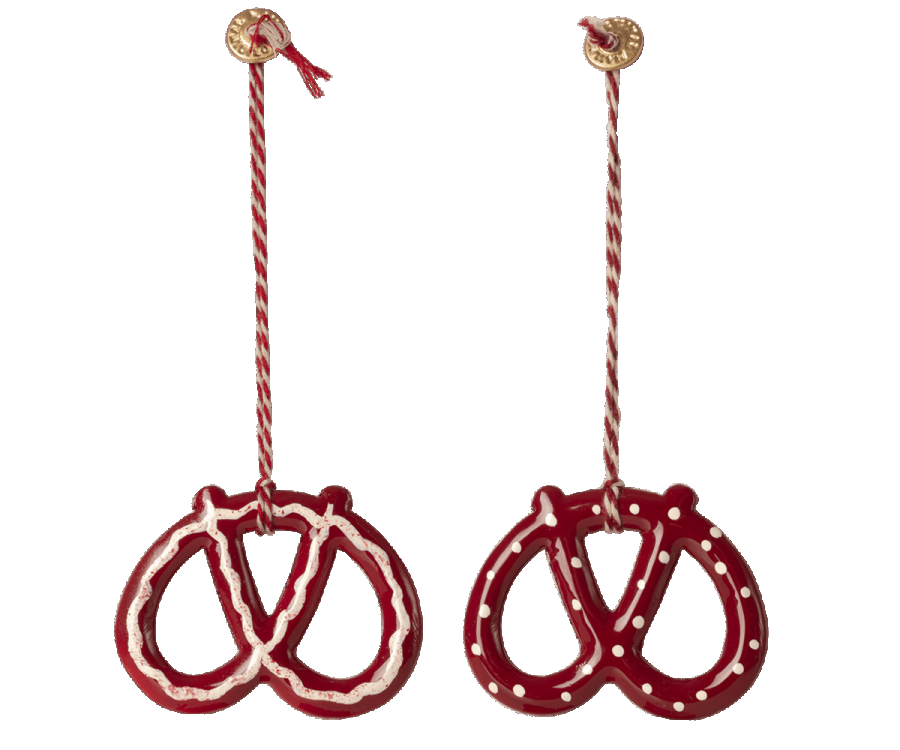MAILEG Metallornament Brezel 2er Set
