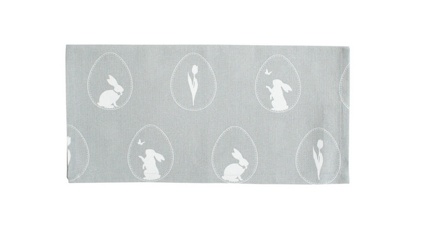 KRASILNIKOFF Stoffserviette grau mit Osterhasen