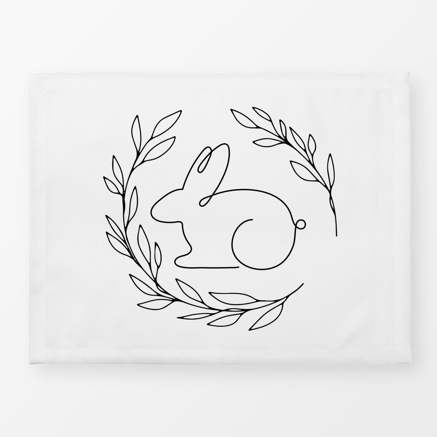 TEXTILWERK Tischset "Osterhase Kranz" weiß