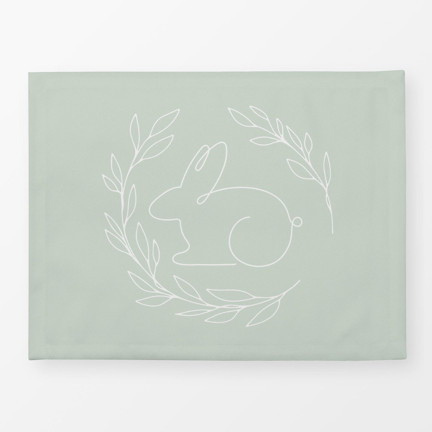 TEXTILWERK Tischset "Osterhase Kranz", grün