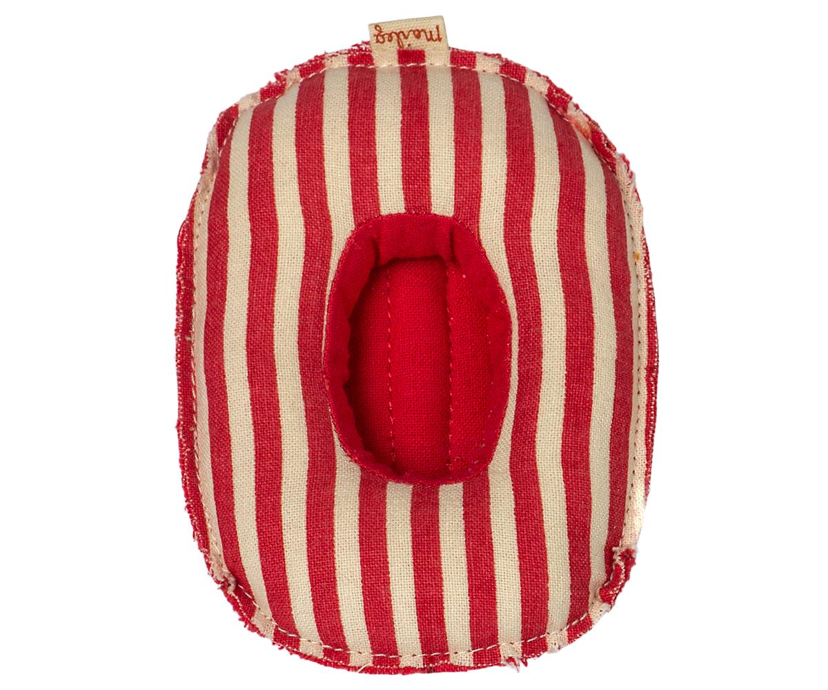 MAILEG rubber boat, small mouse - red stripe/ Schlauchboot für kleine Maus-rot gestreift