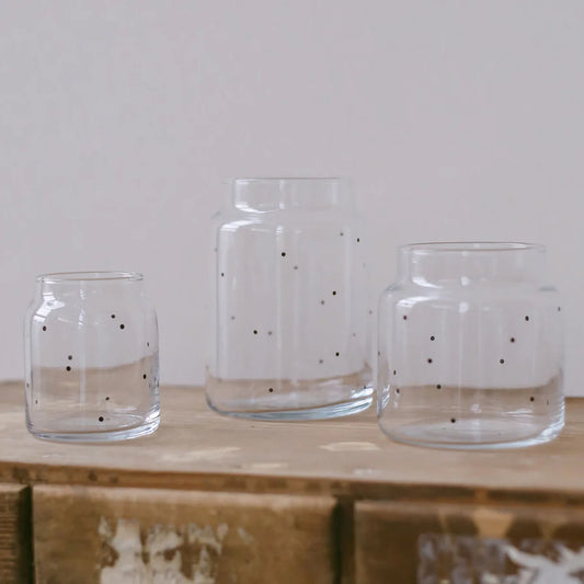 EULENSCHNITT Vase aus Glas  "Punkte" 
