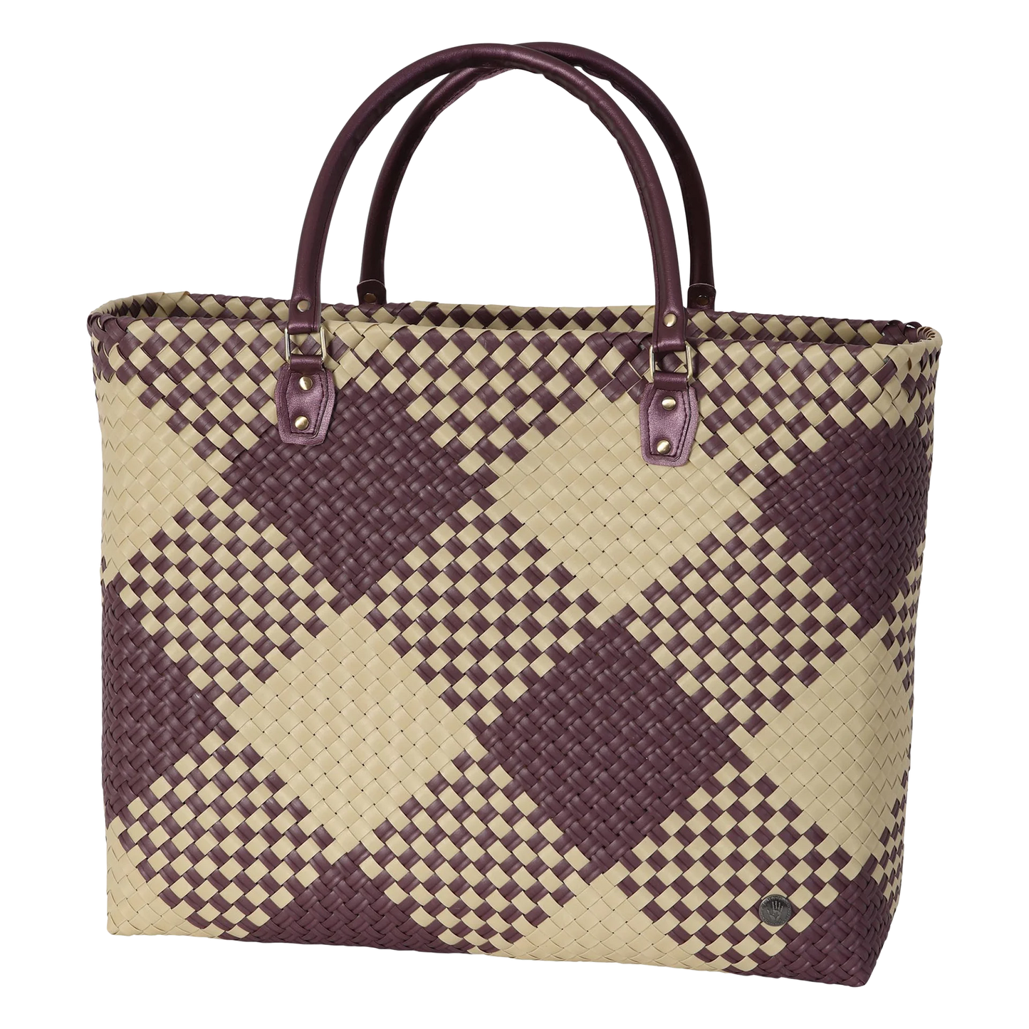 HANDED BY Avenue Shopper plum Gr.XL mit Kunstledergriffen