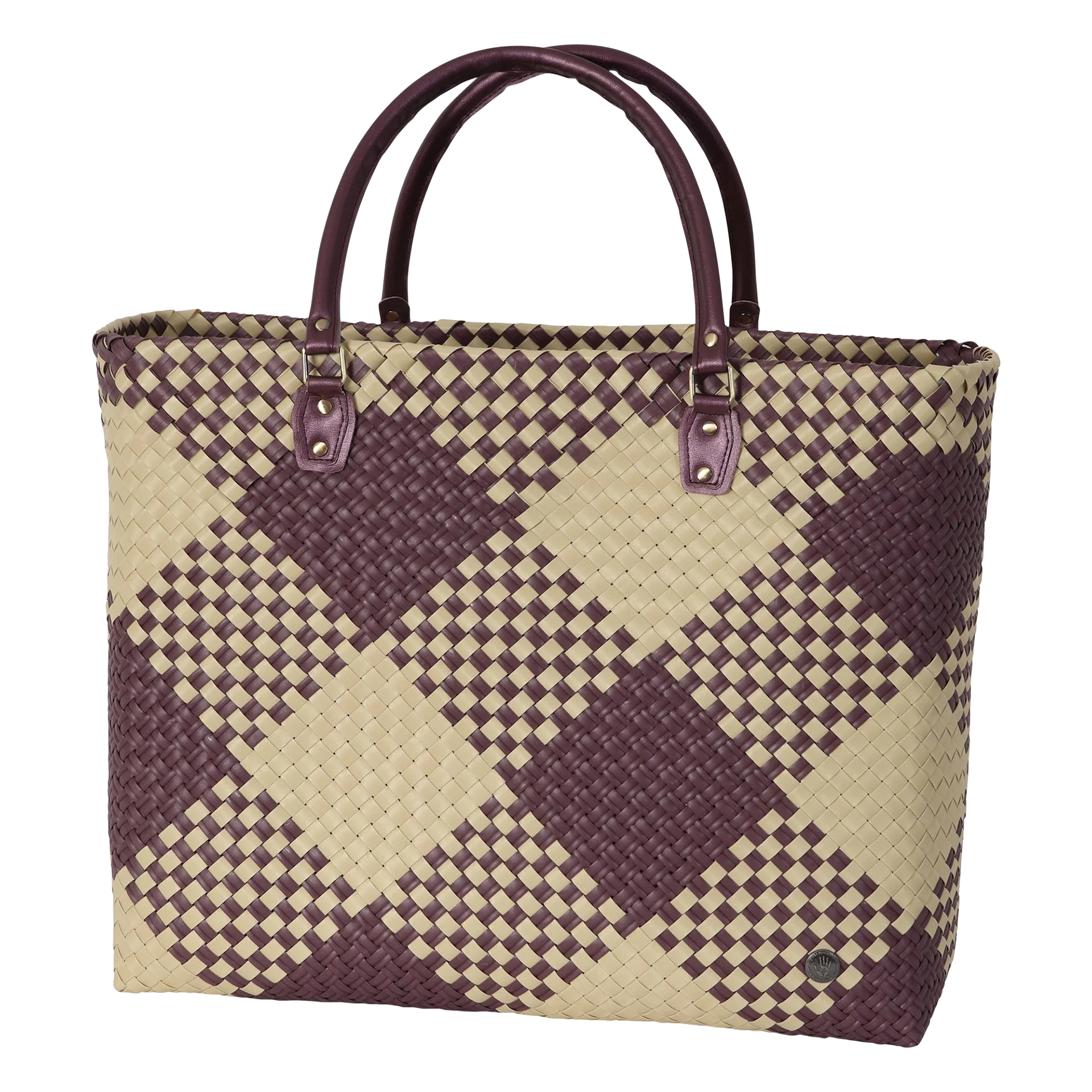 HANDED BY Avenue Shopper plum Gr.XL mit Kunstledergriffen