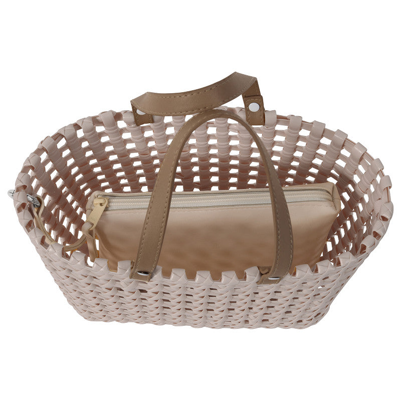HANDED BY Maze mini Handtasche caffè latte, Gr. S mit Griffen und herausnehmbarer Clutch