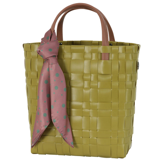 HANDED BY "Bliss mini" handbag with PU handles, inner pocket and scarf size XS / "Bliss mini" Handtasche mit Kunstledergriffen, Innentasche und Tuch Gr. XS