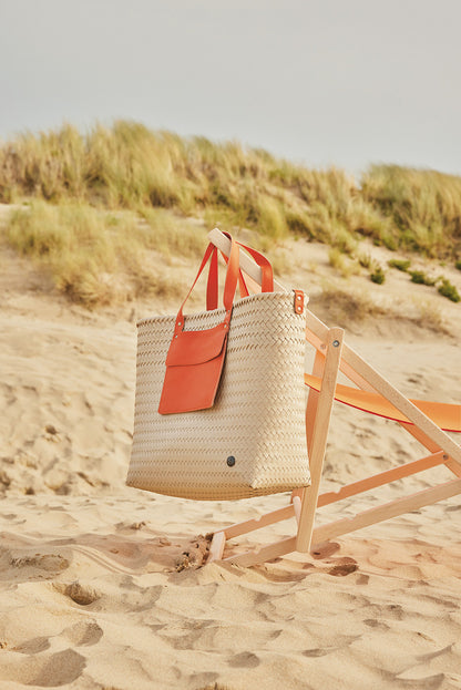 HANDED BY Percey Shopper sand/orange mit Aufsatztasche, Schulter- und Handriemen Gr.L