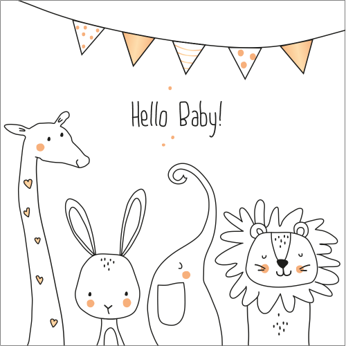 Postkarte "Hello Baby!"