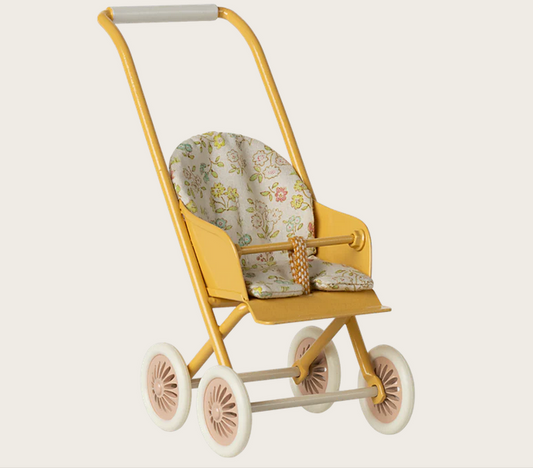 MAILEG Kinderwagen , Mikro, gelb (Hasen- Kaninchengröße mikro)