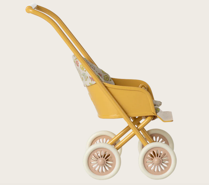 MAILEG Kinderwagen , Mikro, gelb (Hasen- Kaninchengröße mikro)
