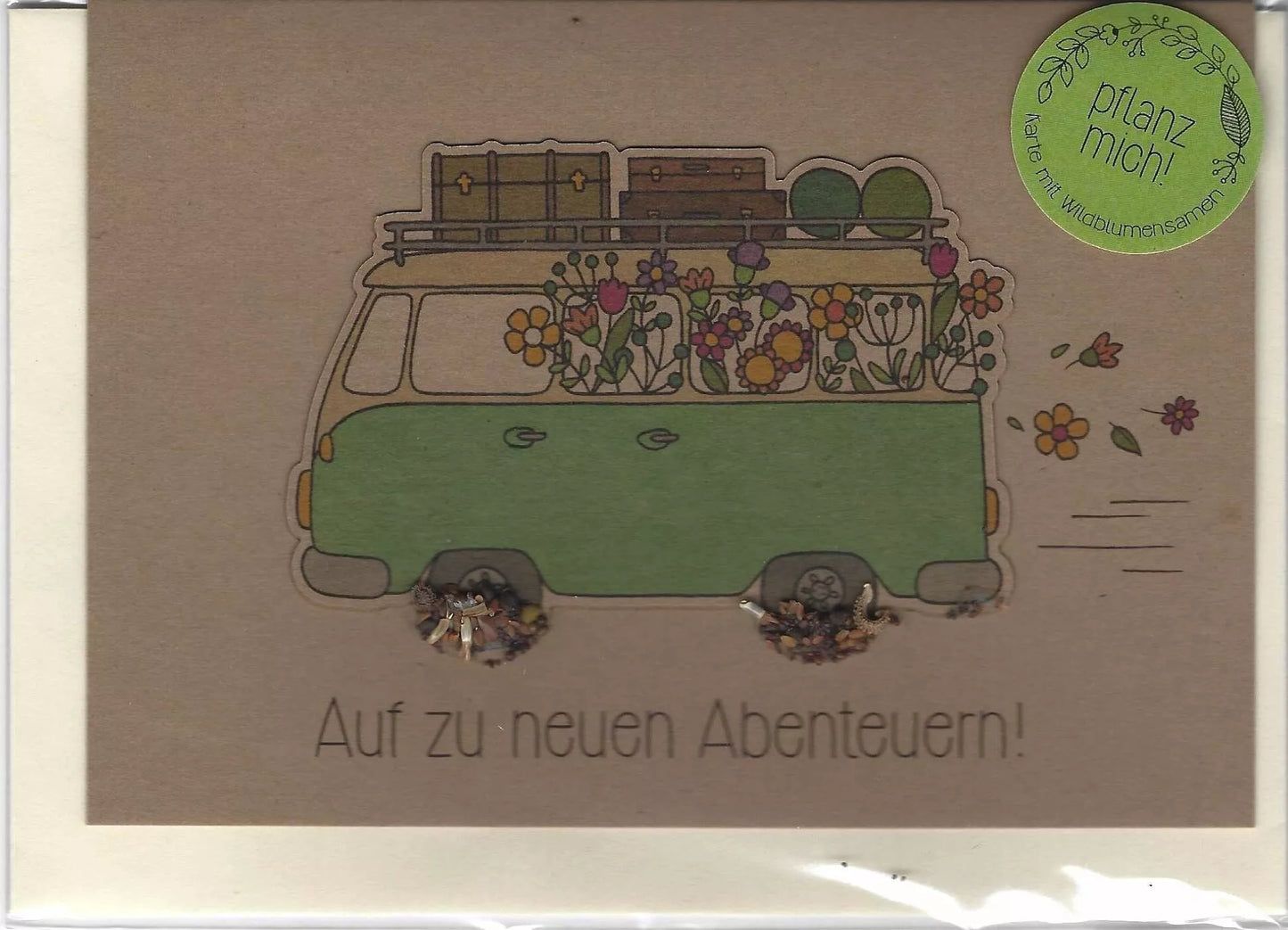 DIE STADTGÄRTNER Saatsteckerkarte " Auf zu neuen Abenteuern"