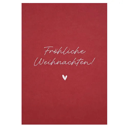 VERBLÜHMEINNICHT Postkarte "Fröhliche Weihnachten" rot