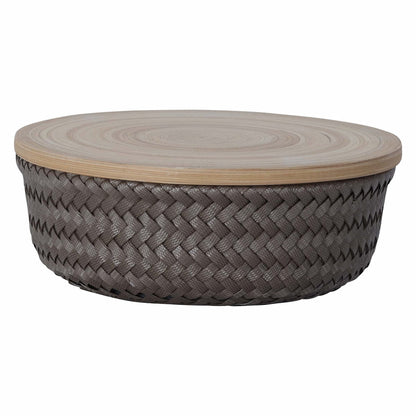 HANDED BY "Wonder" round basket with bamboo cover / runder Korb mit Bambusdeckel 