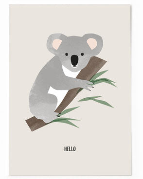 VIERUNDFÜNFZIG ILLUSTRATION Postkarte Koala "Hello"