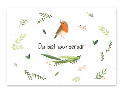 VIERUNDFÜNFZIG Minikarte "Du bist wunderbar"
