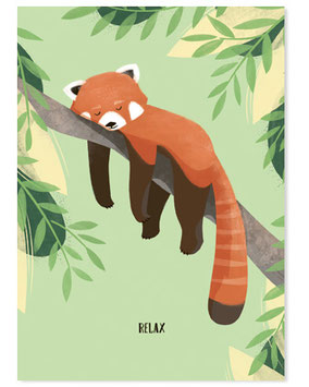 VIERUNDFÜNZIG Postkarte "Relax - Roter Panda"