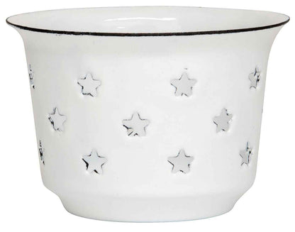 IB LAURSEN Kerzenhalter für Teelicht mit Sternen Emaille / Shabby-Chic