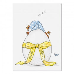 KRIMA & ISA Postkarte Huhn auf Ei