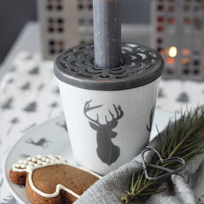 KRASILNIKOFF Happy Mug "Winter Lodge Charcoal"