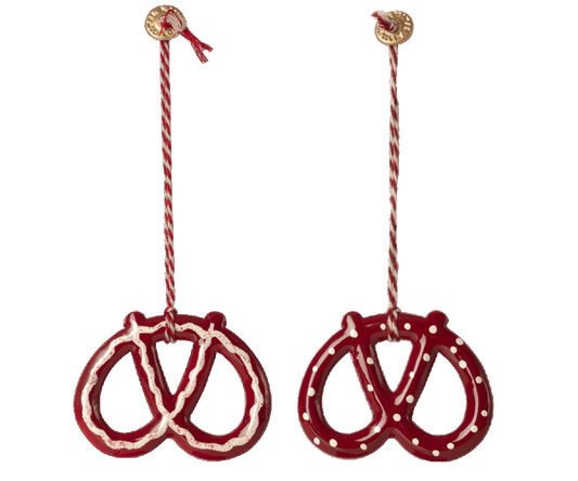 MAILEG Metallornament Brezel 2er Set