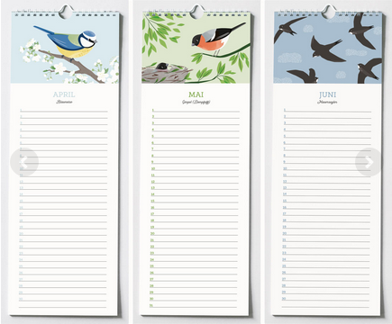 VIERUNDFÜNFZIG Geburtstagskalender "Vögel"