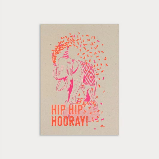 HUNGRY PAPER Postkarte "Hip Hip Hooray!" Ökopapier / Pflanzenfarbe