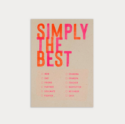 HUNGRY PAPER Postkarte "Simply the best" / Ökopapier / Pflanzenfarbe